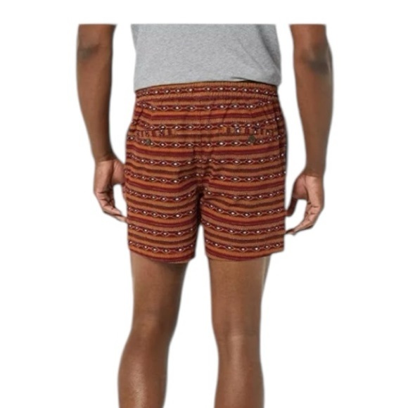 GoodThreads Tobacco Brown Line Geo Print Pull On Slim Fit Shorts Size XXL - Picture 4 of 11